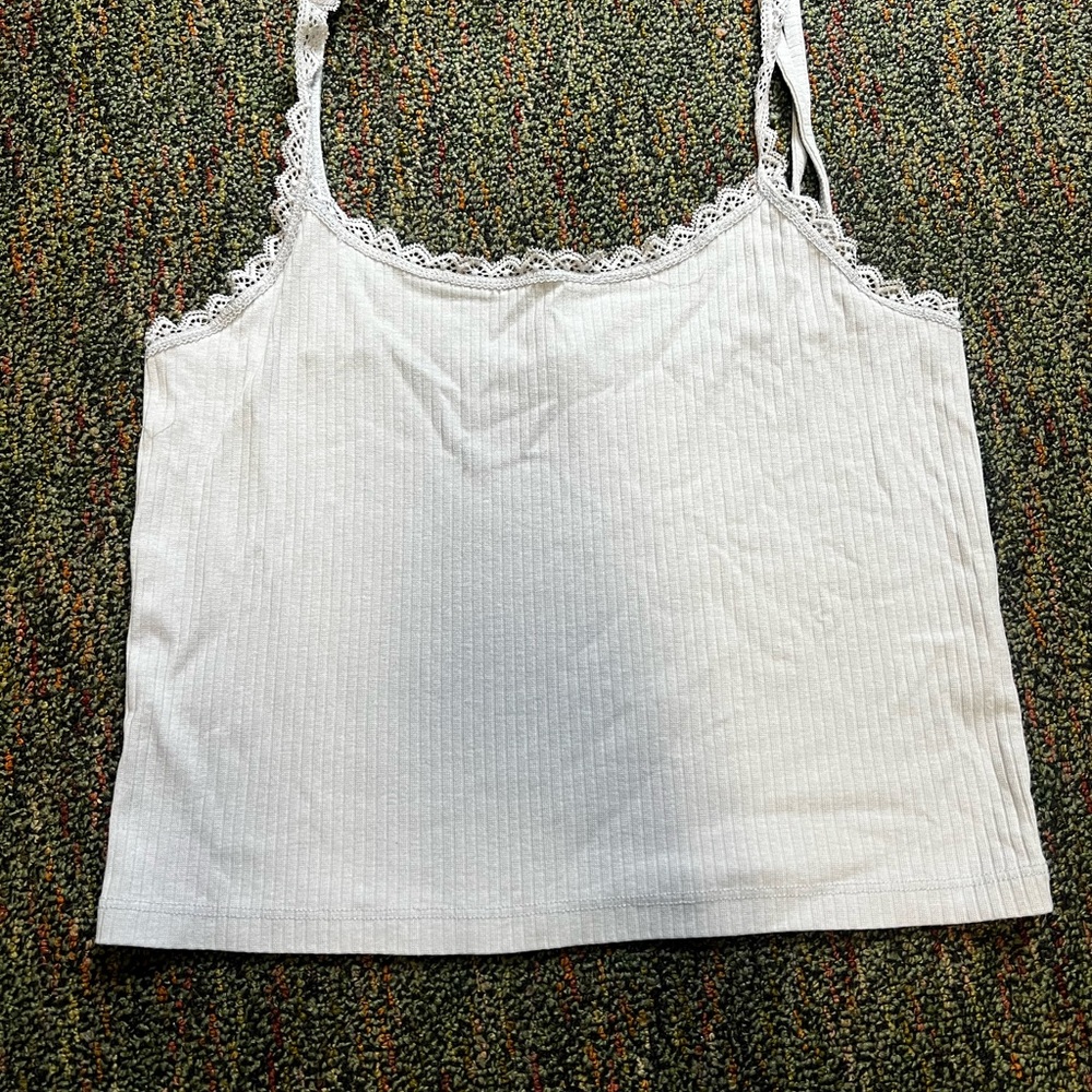 Light Blue/Purple Lace Trim Cami Top
